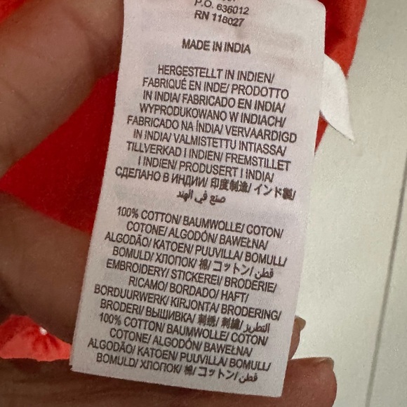 BODEN Nina Sleeveless Broderie Ruffle Eyelet Top Sz 12 Bright Papaya - Picture 8 of 11